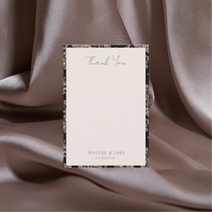 Black Chinoiserie Elegant Wedding Thank You Card