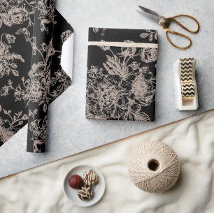 Black Chinoiserie Gift Wrapping Paper