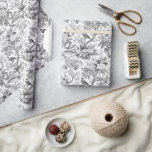 Black chinoiserie porcelain wedding Wrapping Paper<br><div class="desc">Capture timeless elegance with this romantic black and white chinoiserie pattern wrapping paper,  perfect for weddings,  birthdays,  and more.</div>