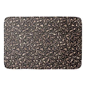 Black Chocolate Brown Bronze Leopard Print         Bath Mat by peacefuldreams at Zazzle