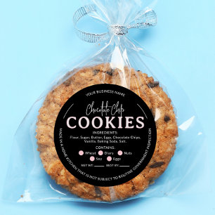 Black Chocolate Chip Cookies Cottage Law Sticker