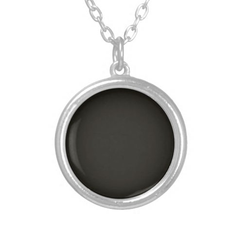 Black chocolate solid color  silver plated necklace
