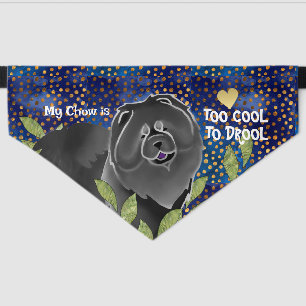 Black Chow personalize name Pet Bandana Collar
