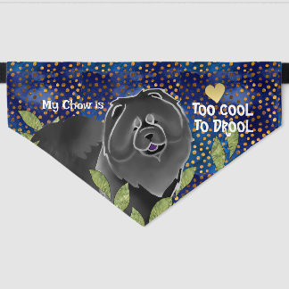 Black Chow  personalize name Pet Bandana Collar