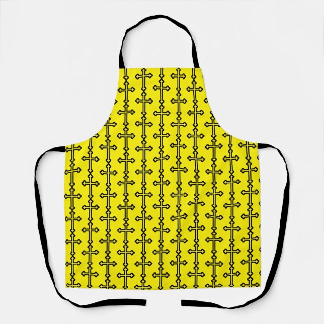 Black Christian cross Apron (Front)