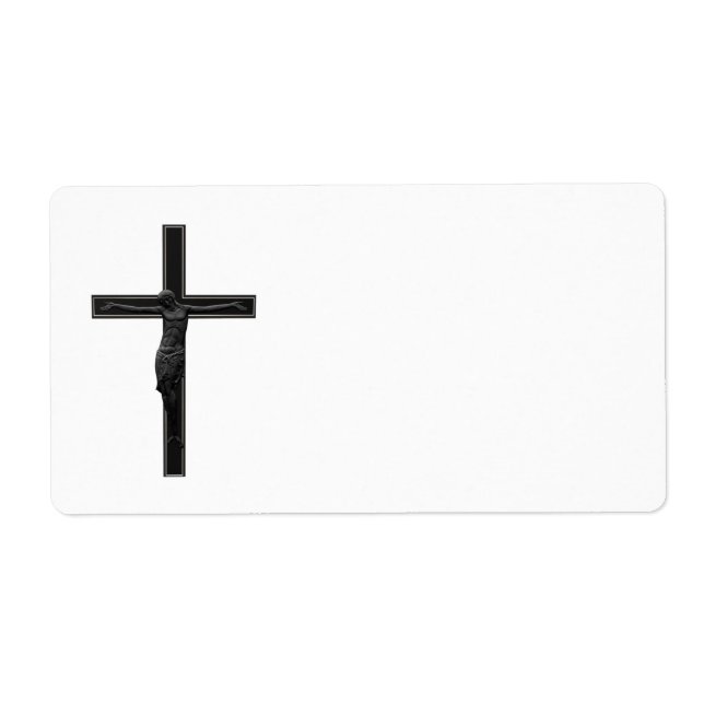 Black Christian cross Label (Front)