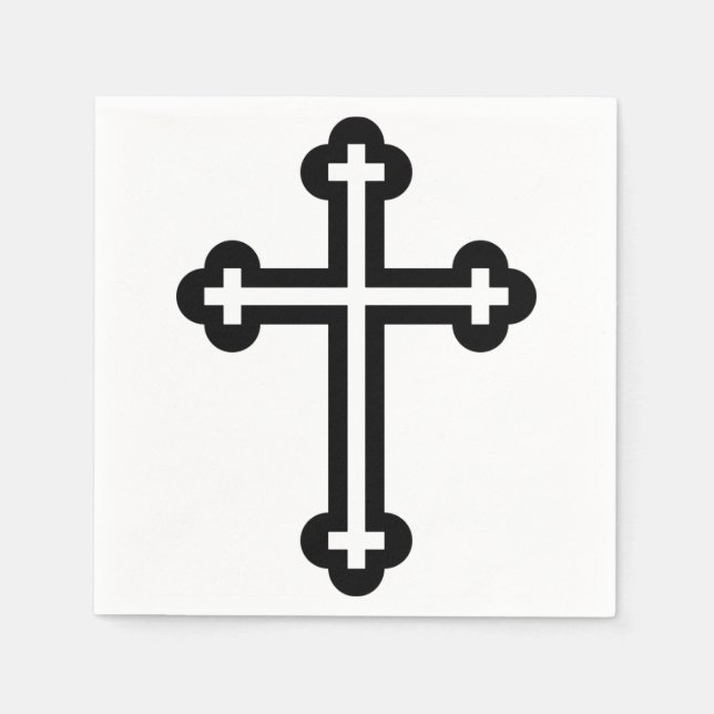 Black Christian cross Napkins (Front)