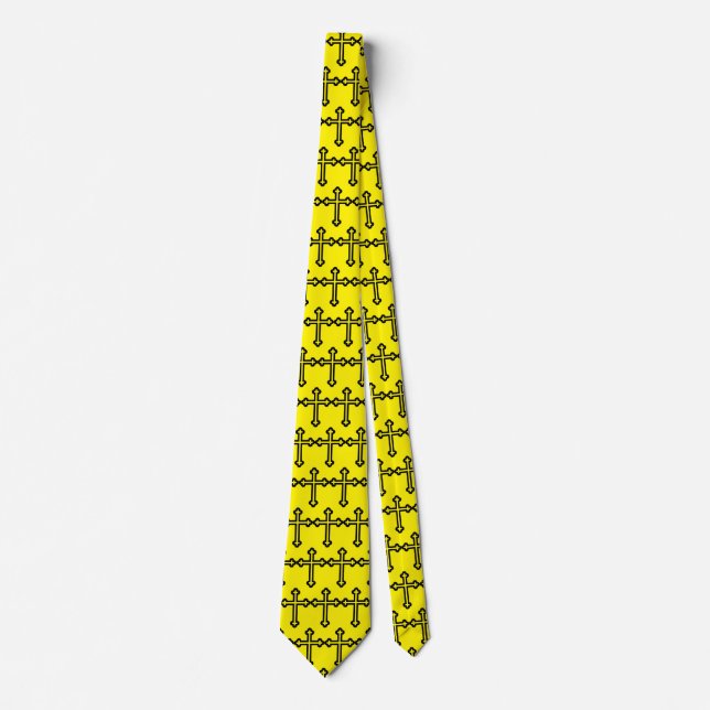 Black Christian cross Neck Tie (Front)