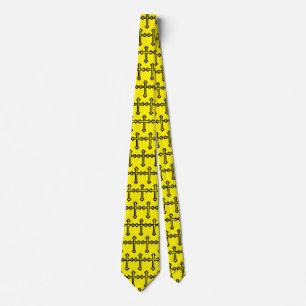 Black Christian Cross Sacred Religious Art Neck Tie