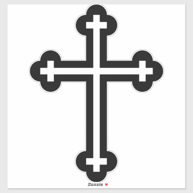 Black Christian cross Sticker (Sheet)