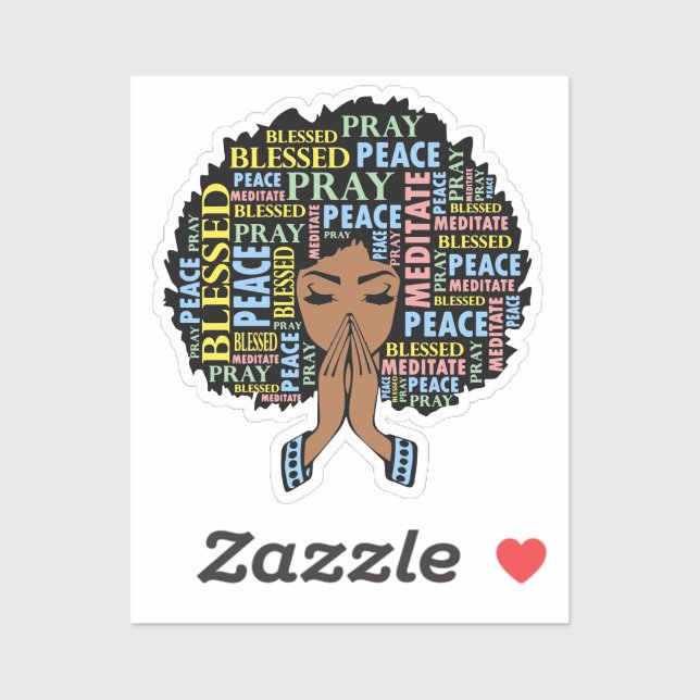 Black Christian woman praying melanin women pray Sticker (Sheet)