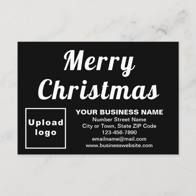Black | Christmas | Business | Small Flat Card (Front)