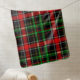 Black Christmas Flannel Plaid Tartan Design Baby Blanket