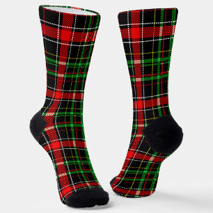 Black Christmas Flannel Plaid Tartan Design Socks