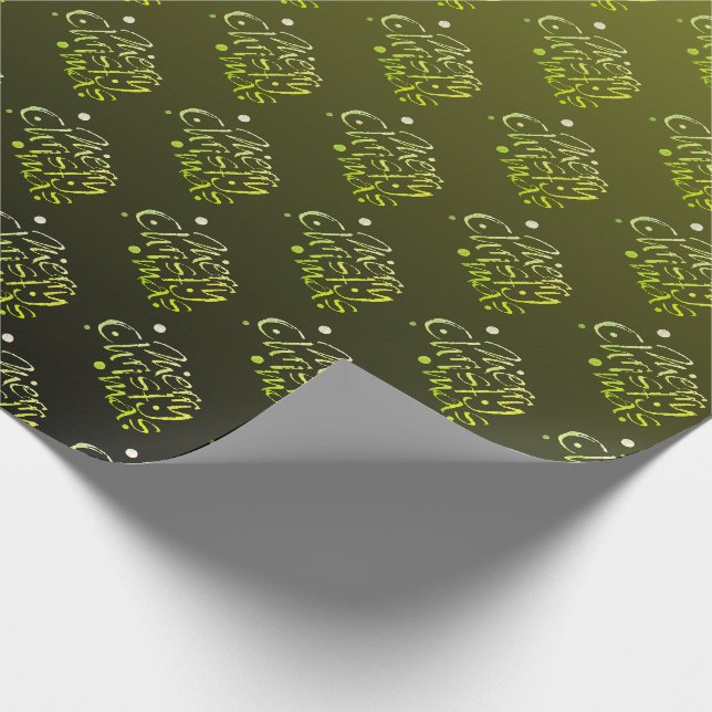 Black Christmas Green Gift Paper (Corner)