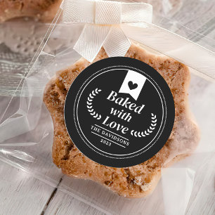 Black Christmas Holiday Baking Gift Classic Round Sticker