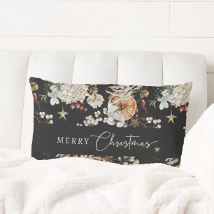 Black Christmas Lumbar Pillow