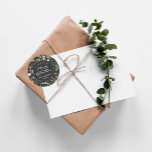 Black Christmas minimal elegant botanical photo Classic Round Sticker<br><div class="desc">Modern minimum foliage sage green script holiday Christmas personalized photo design. Hand painted eucalyptus,  minimal foliage and modern rustic rattan wreath give this holiday design a luxurious feel. In classy green,  black,  browns and grays.</div>