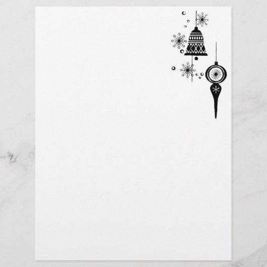 Black Christmas ornaments Letterhead (Front)