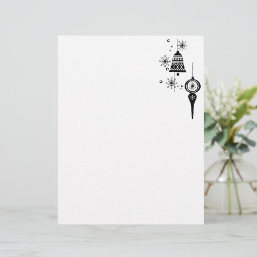 Black Christmas ornaments Letterhead (Standing Front)
