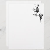 Black Christmas ornaments Letterhead (Front/Back)