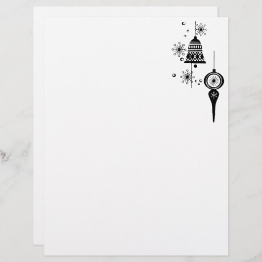 Black Christmas ornaments Letterhead (Front/Back)