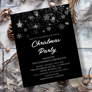Black Christmas Party Budget Invitation