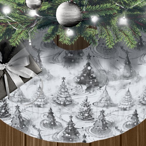 Black Christmas Pattern3 ID1009 Brushed Polyester Tree Skirt