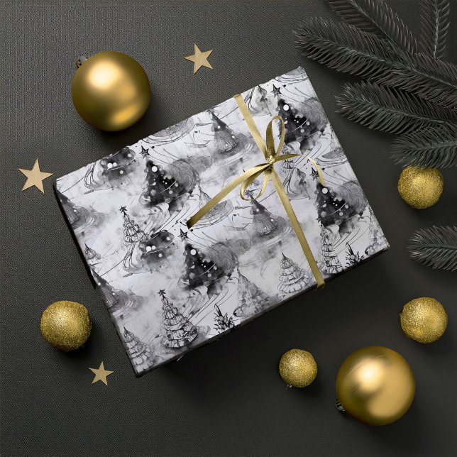 Black Christmas Pattern#3 ID1009 Wrapping Paper (Creator Uploaded)