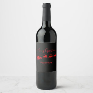 black christmas, red and black, christmas can cool wine label