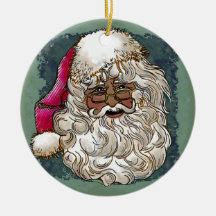 Black Christmas Santa ornament