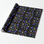  Black Christmas Shark Fish Wrapping Paper (Unrolled)