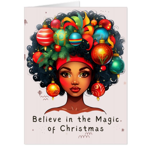 Black Christmas Sista Melanin Queen Women Xmas  Card (Front)
