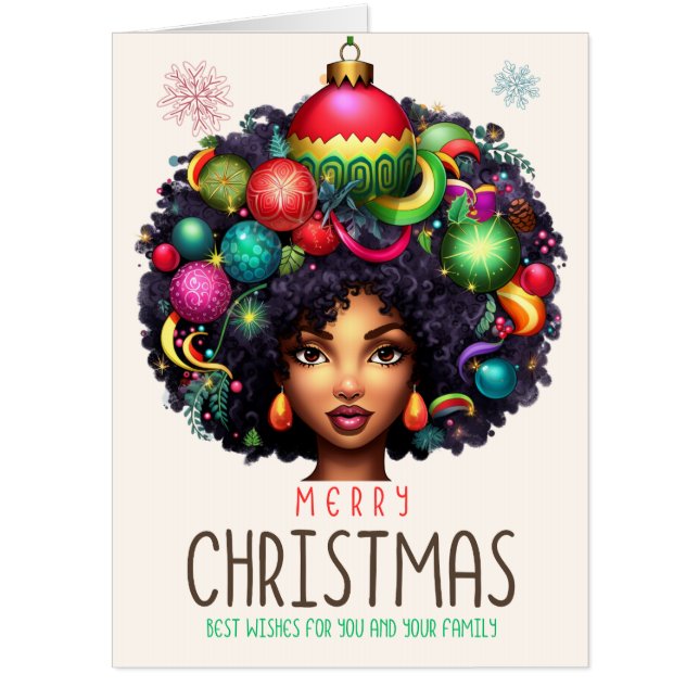 Black Christmas Sista Melanin Queen Women Xmas  Card (Front)
