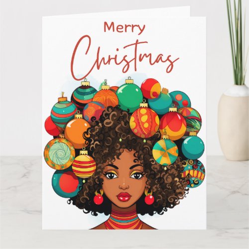 Black Christmas Sista Melanin Queen Women Xmas  Card