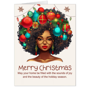 Black Christmas Sista Melanin Queen Women Xmas Card