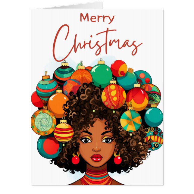Black Christmas Sista Melanin Queen Women Xmas  Card (Front)