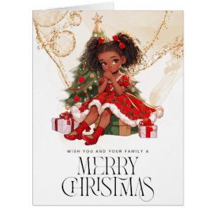 Black Christmas Sista Melanin Queen Women Xmas Cards