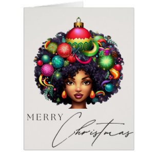 Black Christmas Sista Melanin Queen Women Xmas Cards