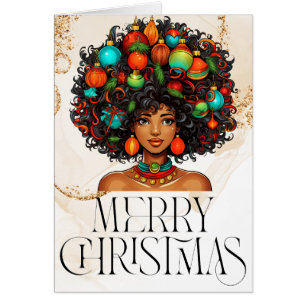 Black Christmas Sista Melanin Queen Women Xmas Cards