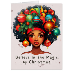 Black Christmas Sista Melanin Queen Women Xmas Cards