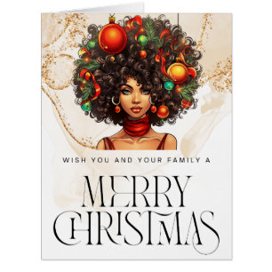 Black Christmas Sista Melanin Queen Women Xmas Cards