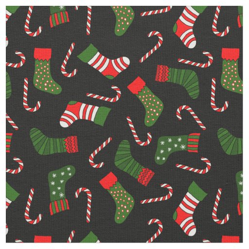 black christmas stockings fabric