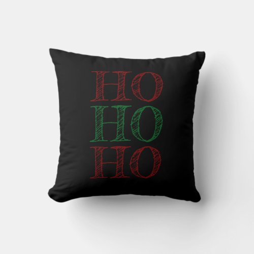 Black Christmas Throw Pillow