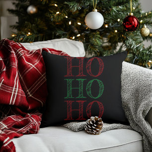 Black Christmas Throw Pillow