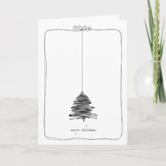Black Christmas Tree Holiday Card