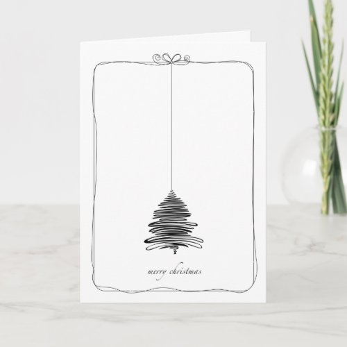 Black Christmas Tree Holiday Card