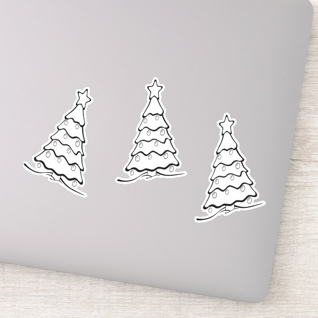 Black Christmas tree on Sticker (Detail)