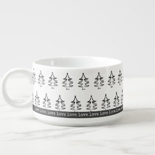 Black Christmas Tree Pattern Bowl