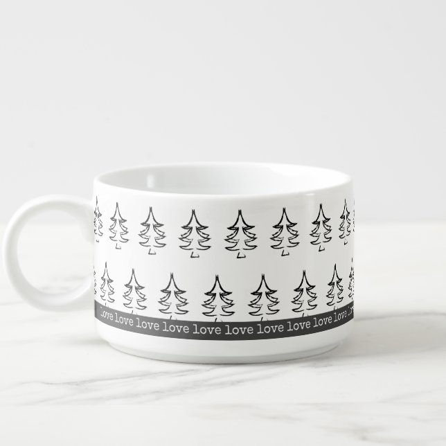 Black Christmas Tree Pattern Bowl (Right)